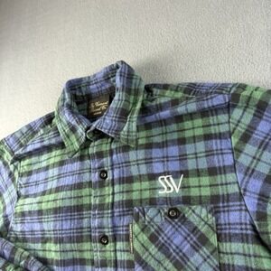 The Vermont Flannel Co Shirt Men's M Green Blue Plaid Tartan Outdoor Workwear